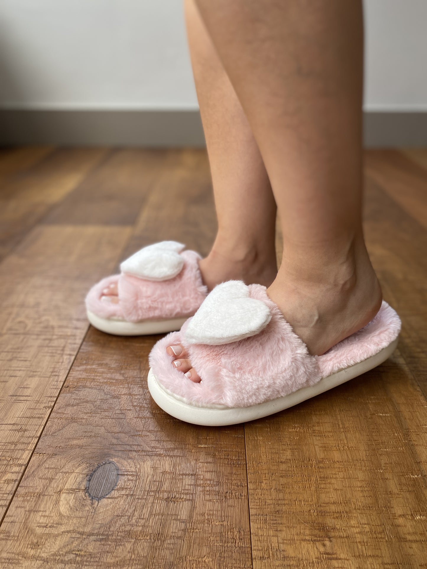 PANTUFLAS PELUCHE CORAZÓN